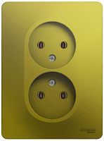 Розетка без заземления Systeme Electric Glossa 1-м. 2 мод. фисташковый картинка